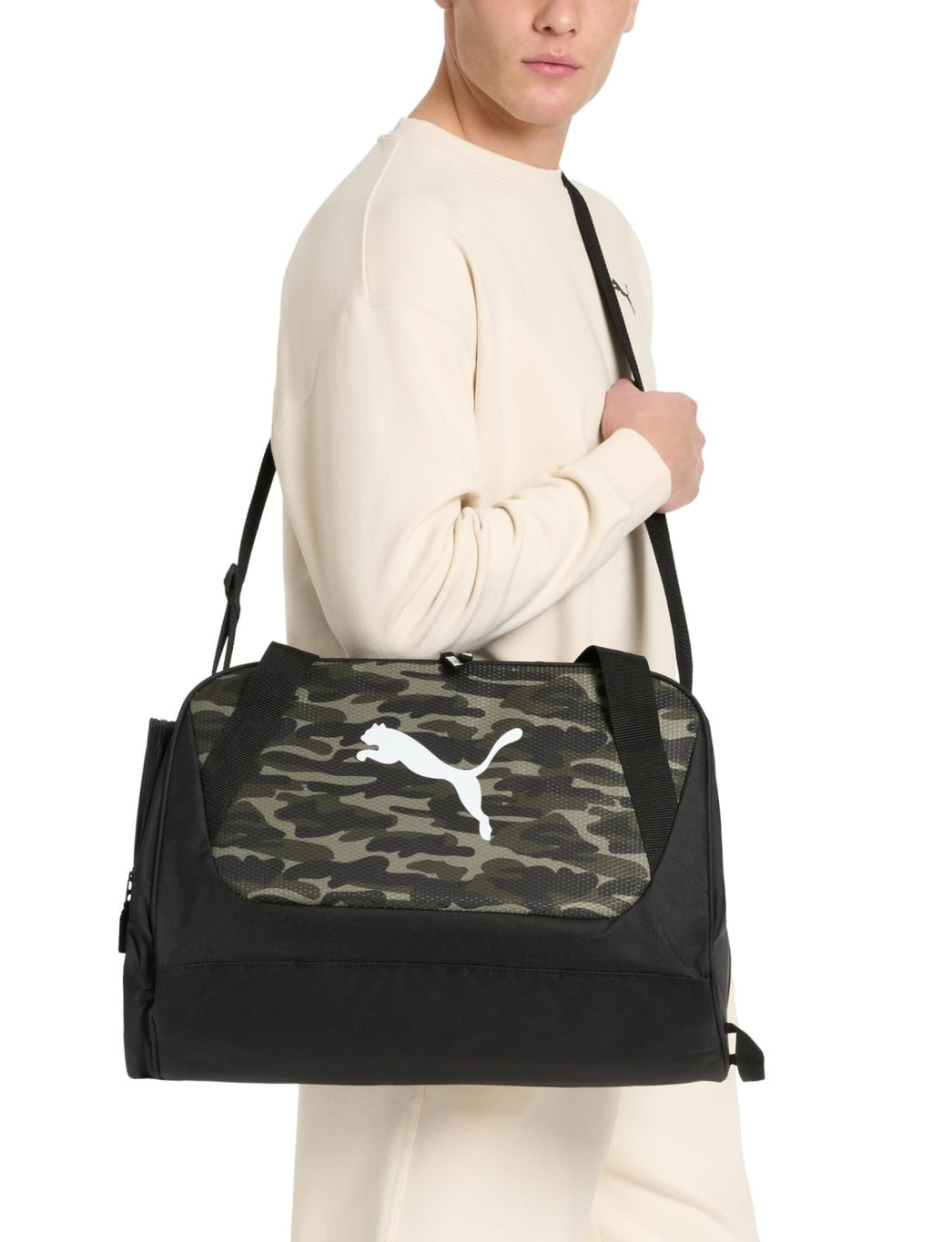 PUMA Form Factor Duffel Bag, Black/Gold, OS
