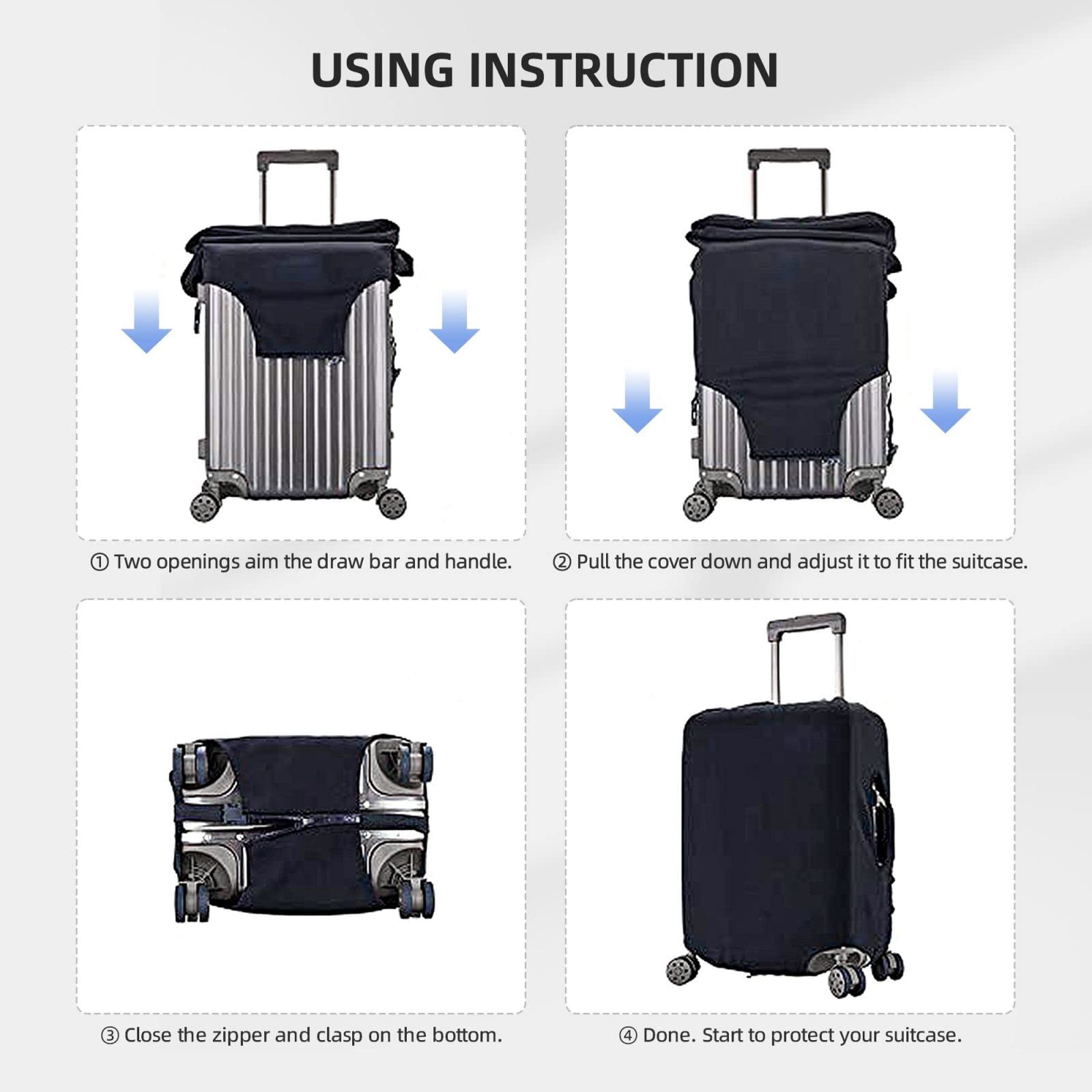 Purple Blue Mandala Tribal Element Suitcase Cover, Protector For Travel Double - Sided Graphic Print Elastic Luggage Cover (For 22 - 24 Inch Luggage)