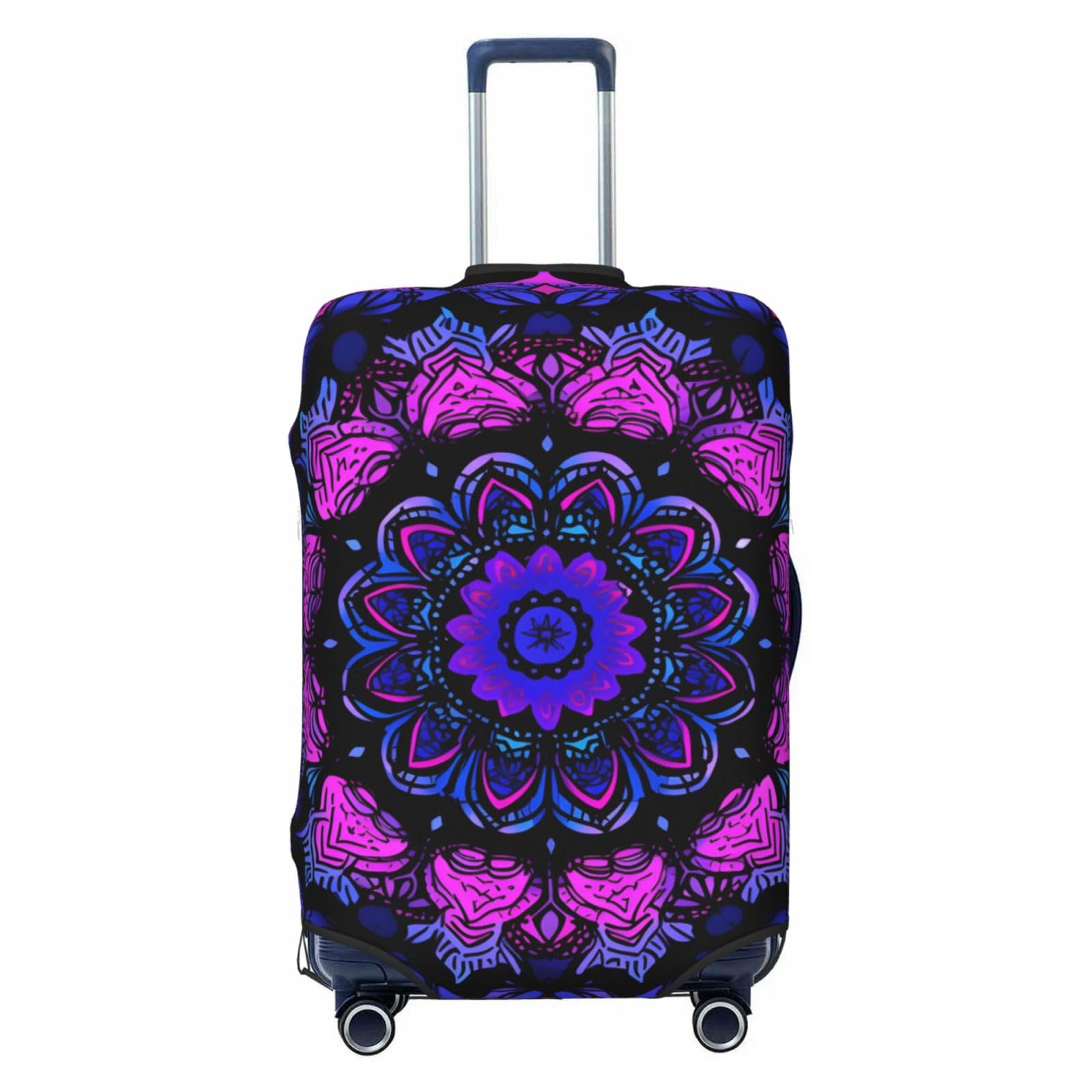 Purple Blue Mandala Tribal Element Suitcase Cover, Protector For Travel Double-Sided Graphic Print Elastic Luggage Cover (For 22-24 Inch Luggage)