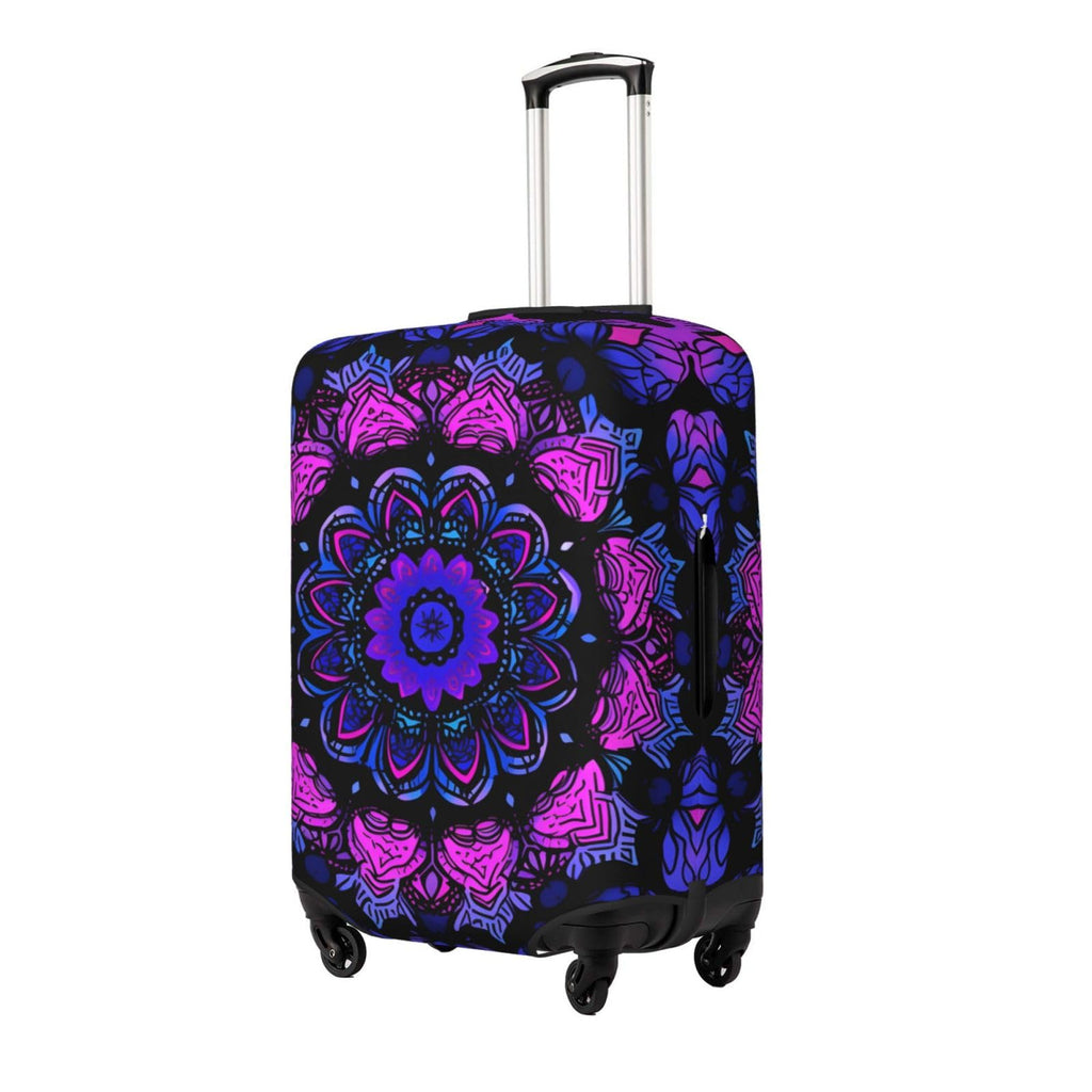 Purple Blue Mandala Tribal Element Suitcase Cover, Protector For Travel Double - Sided Graphic Print Elastic Luggage Cover (For 22 - 24 Inch Luggage)