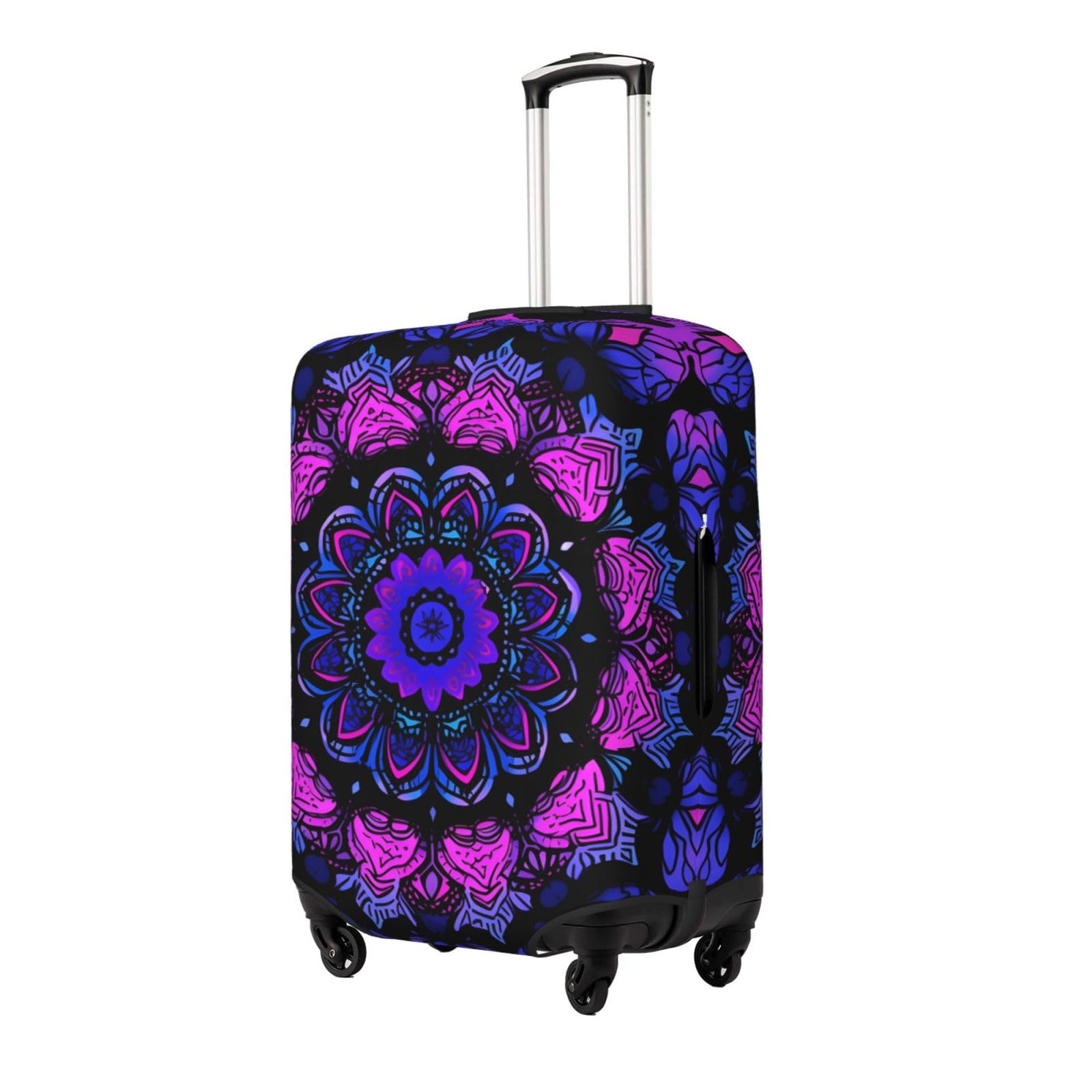 Purple Blue Mandala Tribal Element Suitcase Cover, Protector For Travel Double - Sided Graphic Print Elastic Luggage Cover (For 22 - 24 Inch Luggage)