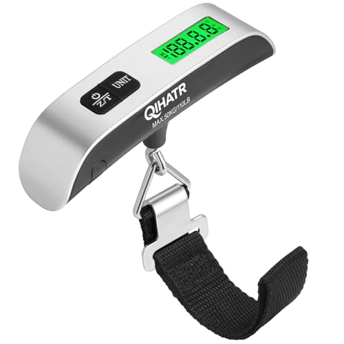 QIHATR Luggage Scale, 110lb Luggage Weight Scale for Travel,Backlit LCD