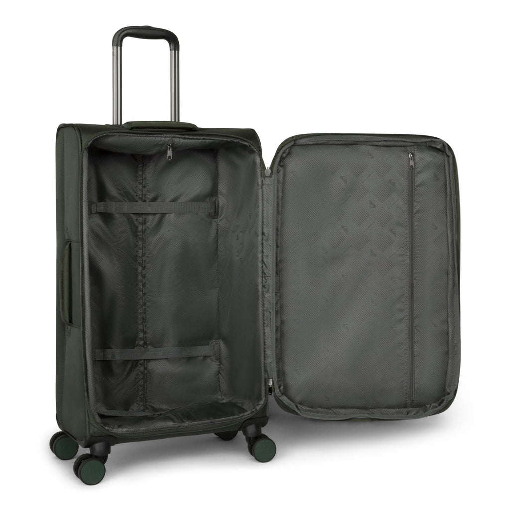 Quiksilver Buxton Suitcases Softside Expandable Luggage with Spinner Wheels, Large 3 - Piece Set (20/26/30) (Green)