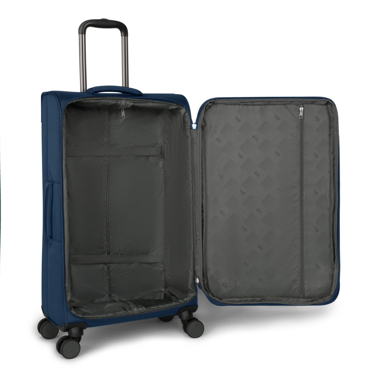 Quiksilver Buxton Suitcases Softside Expandable Luggage with Spinner Wheels, Large 3 - Piece Set (20/26/30) (Navy)