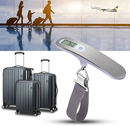 QUMOX High Precision Digital Travel Scale for Suitcase Luggage Weight 110lb 50KG Capacity Silver