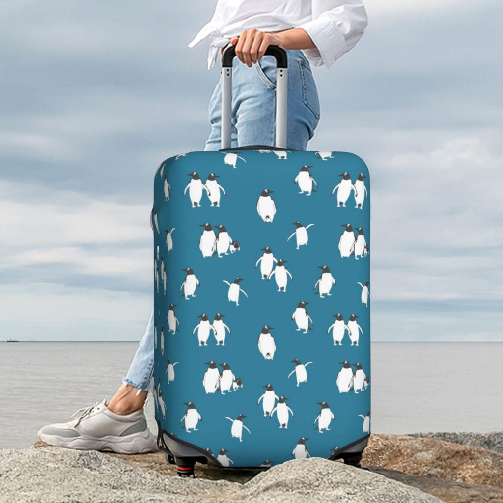 RAAPSBRW Penguin Atlantic Luggage Cover, Protective Washable Suitcase Cover - Travel High Elastic Fibers Suitcase Protector Fits Small