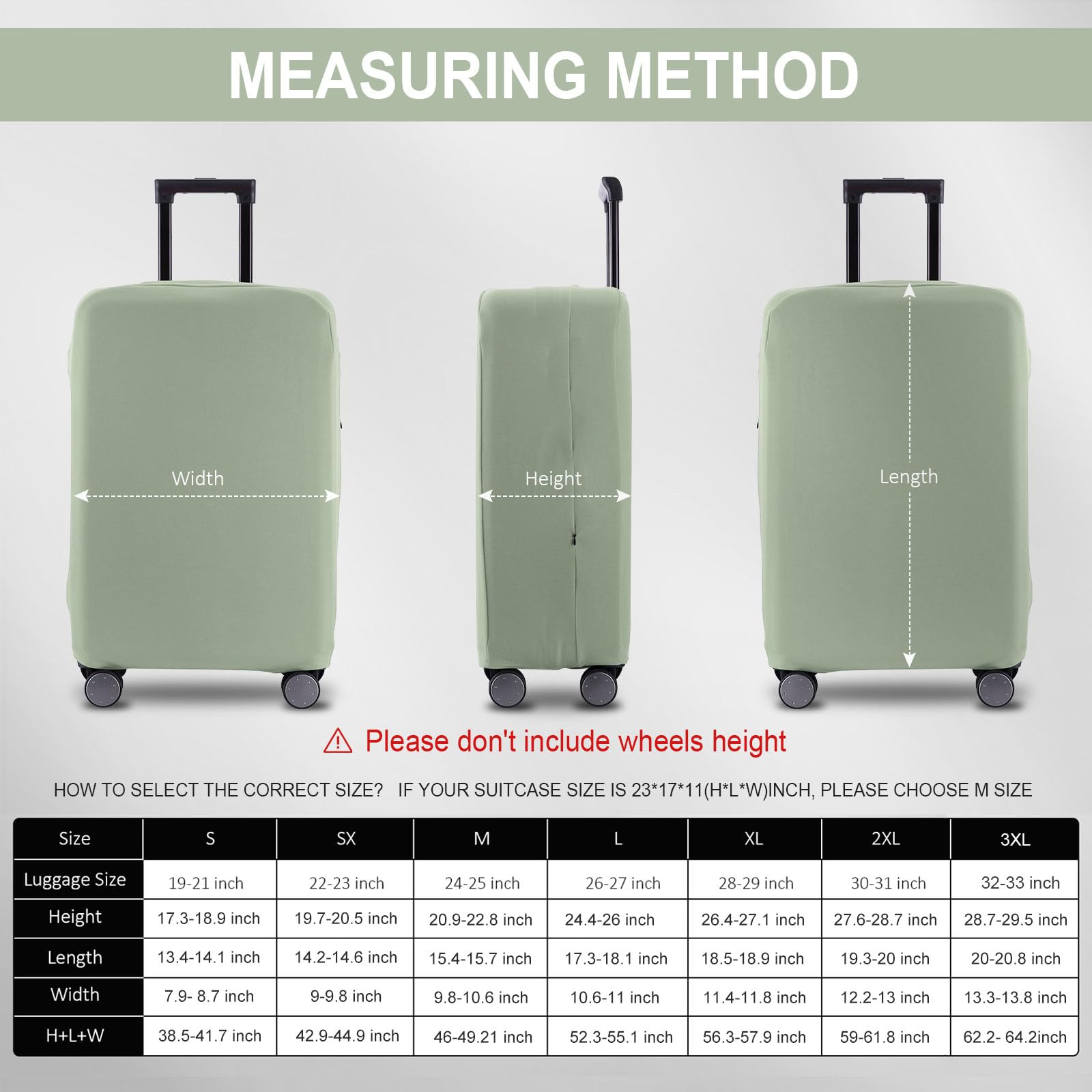 RainVillage Travel Luggage Cover - Scratch - Resistant Fit 19 - 31 Inch, Cyan, XL(28 - 29 inch)