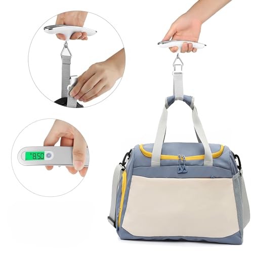 Rechargeable Digital Travel Scale with Strap for Luggage Suitcase Baggage Weighing, Weight Max up to 110 Lbs/50kg & LCD Display Screen Design,USB Type-C Port (Silver)