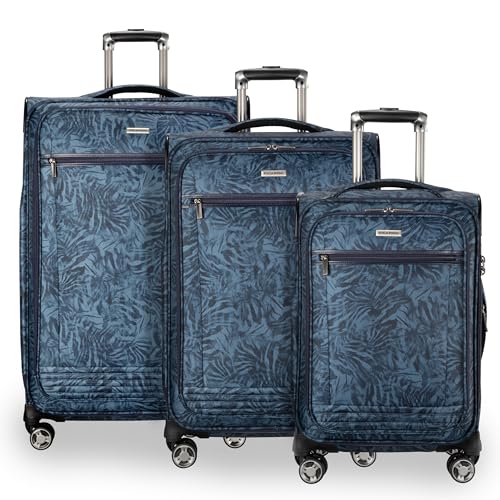 Ricardo Beverly Hills Avalon Softside 3-Piece Luggage Set Made with Sustainable 100% rPET, Lightweight, Eco-Friendly Travel, Expandable, Dual Spinner Wheels, Serengeti Night