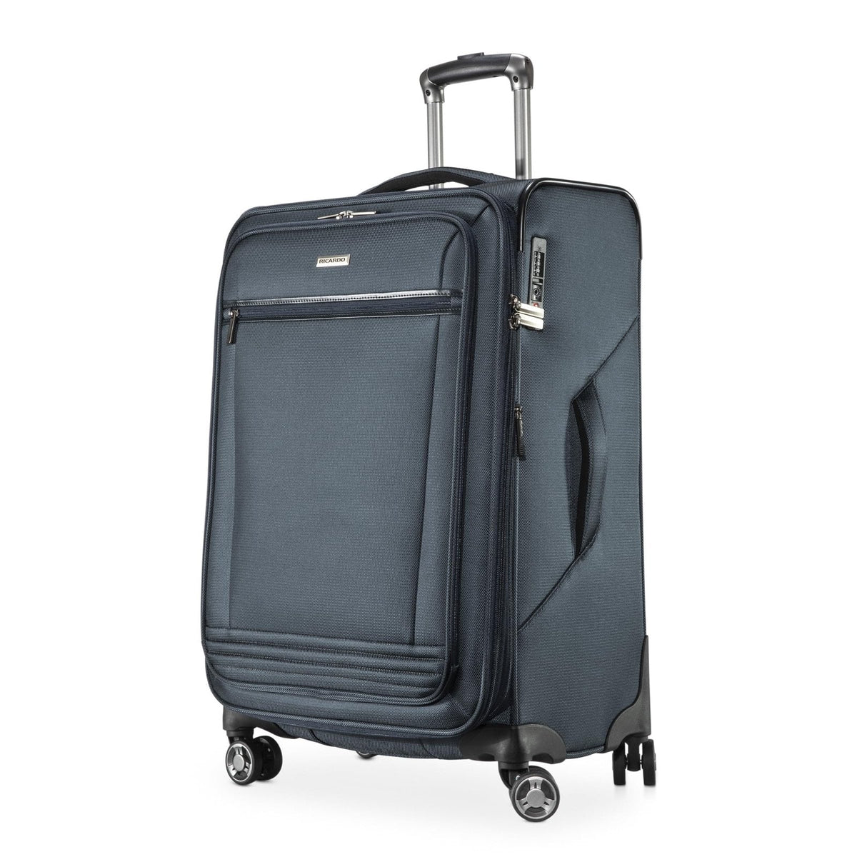 Ricardo Beverly Hills Avalon Softside Medium Check-In Luggage Made with Sustainable 100% Recycled PET (rPET), Lightweight, Eco-Friendly Travel, Expandable, Dual Spinner Wheels, Storm Blue, 24-inch