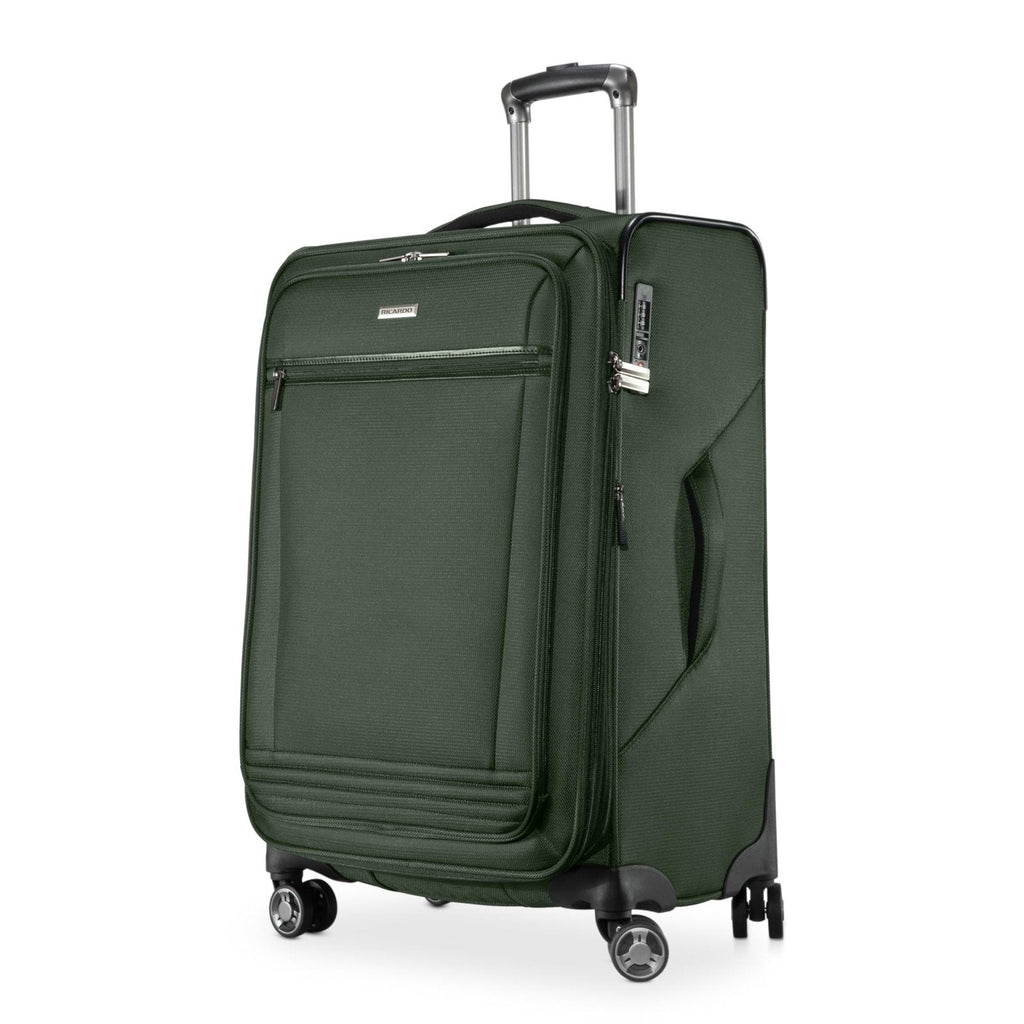 Ricardo Beverly Hills Avalon Softside Medium Check-In Luggage Made with Sustainable 100% Recycled PET (rPET), Lightweight, Eco-Friendly Travel, Expandable, Dual Spinner Wheels, Juniper Green, 24-inch