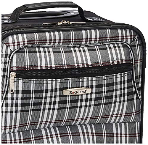 Rockland Fashion Softside Upright Luggage Set, Expandable, Black Plaid, 2 - Piece (14/19)
