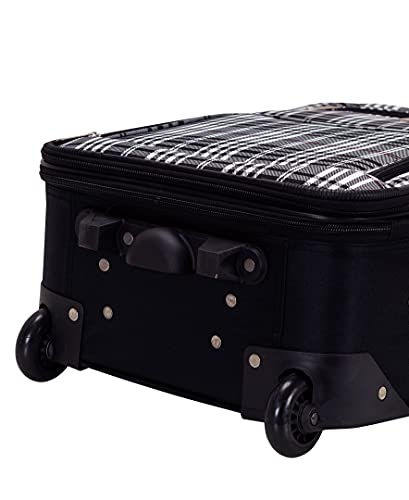 Rockland Fashion Softside Upright Luggage Set, Expandable, Black Plaid, 2 - Piece (14/19)