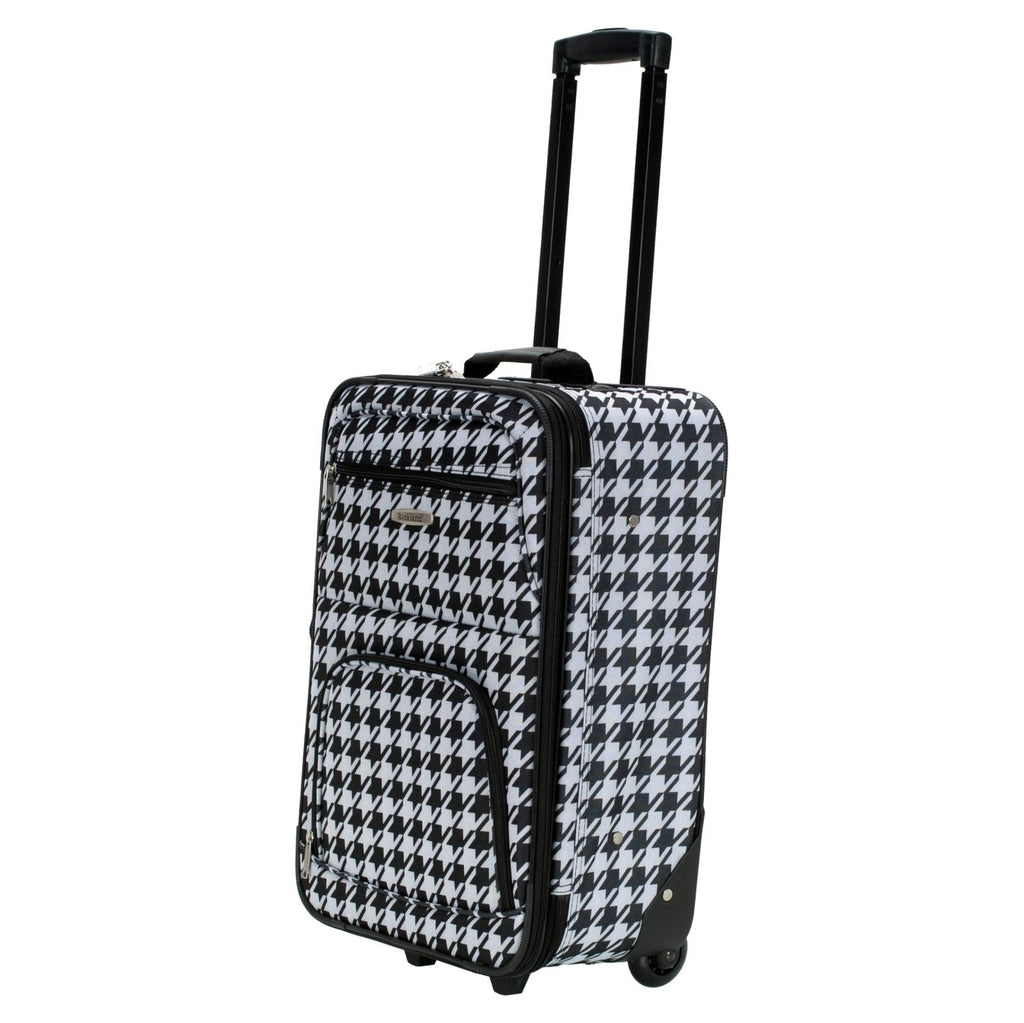 Rockland Fashion Softside Upright Luggage Set, Expandable, Kensington, Black and White, 2 - Piece(14/19)