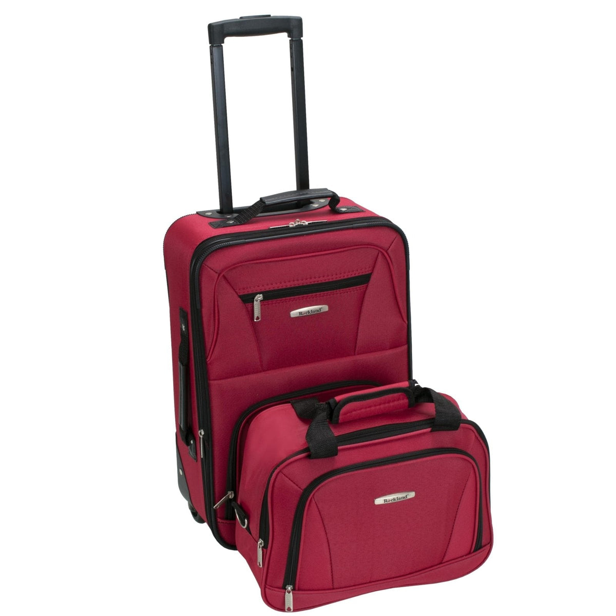 Rockland Fashion Softside Upright Luggage Set,Expandable, Red, 2-Piece (14/19)