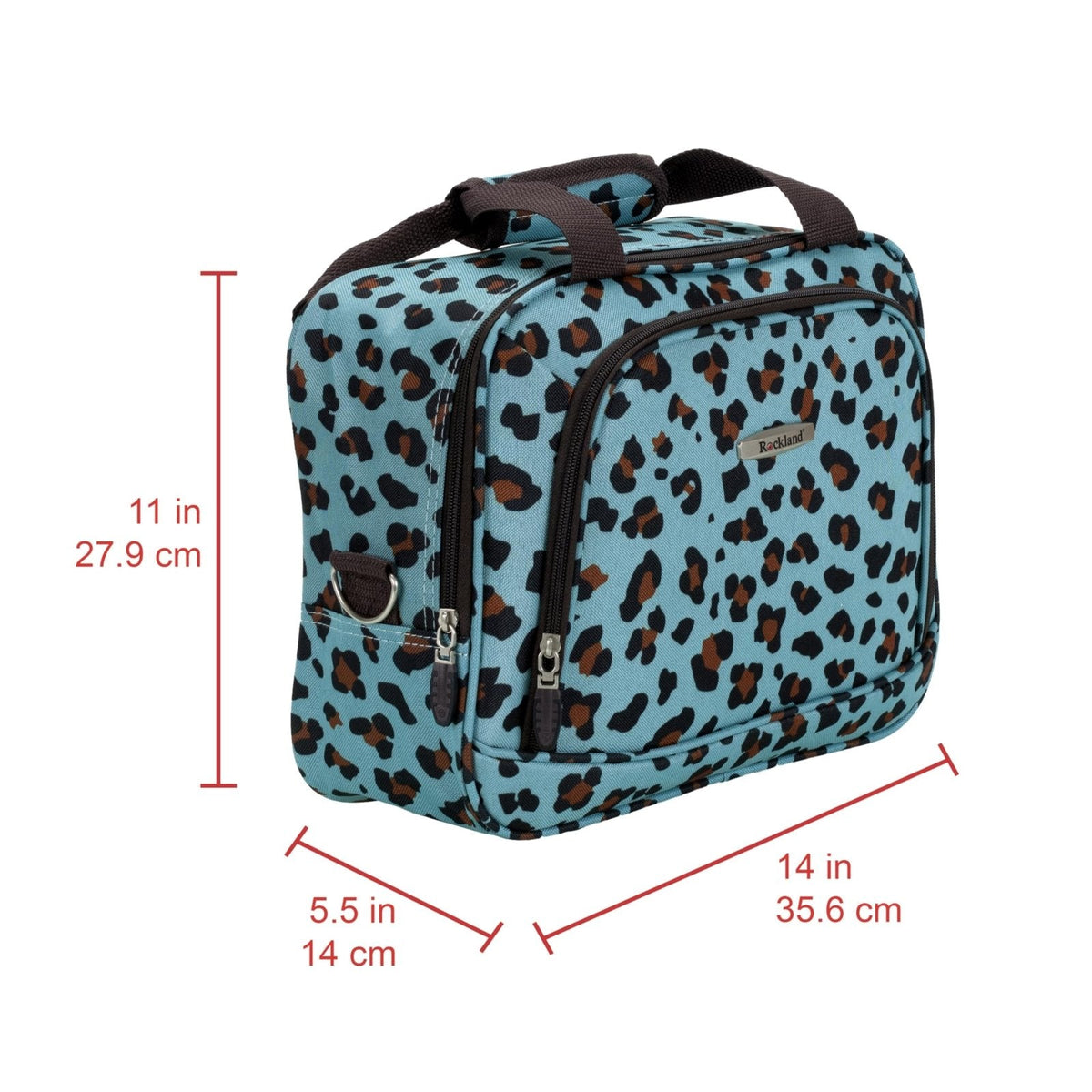 Rockland Fashion Softside Upright Luggage Set,Expandable,Telescopic Handle,Wheel, Blue Leopard, 2 - Piece (14/19)