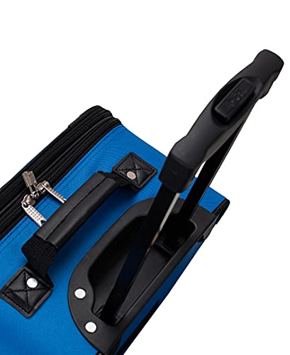 Rockland Journey Softside Upright Luggage Set,Expandable, Blue, 4 - Piece (14/19/24/28)
