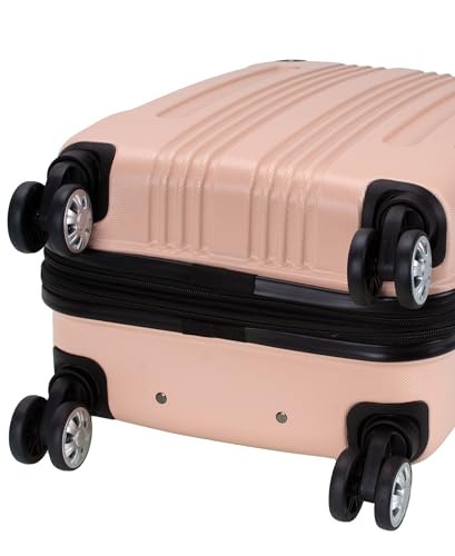 Rockland London Hardside Spinner Wheel Luggage, Champagne, 3 - Piece Set (20/24/28)
