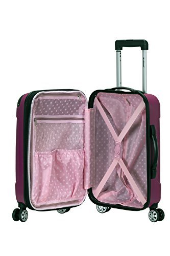 Rockland London Hardside Spinner Wheel Luggage, Magenta, Carry - On 20 - Inch