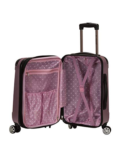 Rockland London Hardside Spinner Wheel Luggage, Pink, 3 - Piece Set (20/24/28)