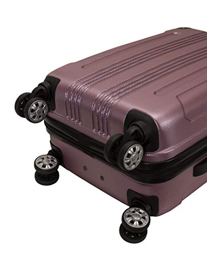 Rockland London Hardside Spinner Wheel Luggage, Pink, 3 - Piece Set (20/24/28)