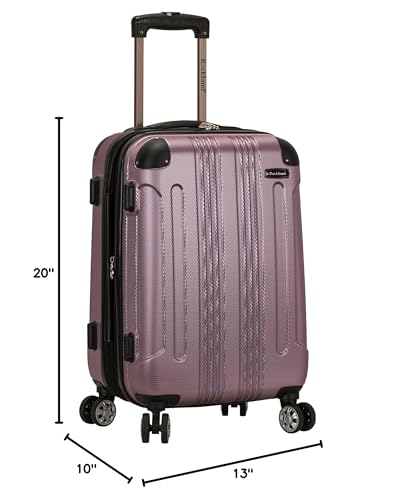 Rockland London Hardside Spinner Wheel Luggage, Pink, Carry - On 20 - Inch