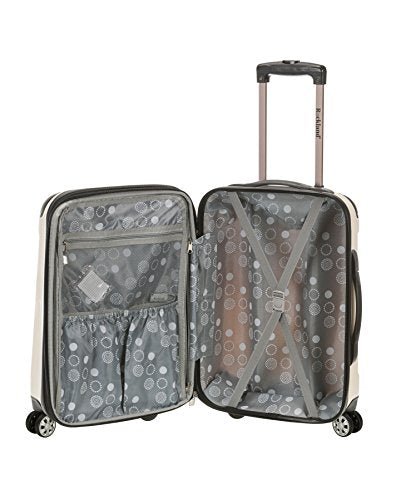 Rockland London Hardside Spinner Wheel Luggage, White, 3 - Piece Set (20/24/28)