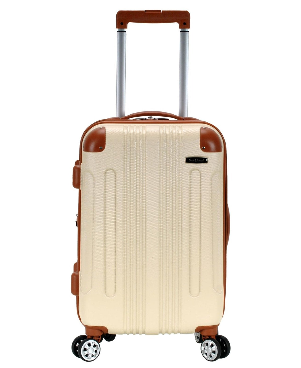 Rockland London Hardside Spinner Wheel Luggage, White, Carry-On 20-Inch