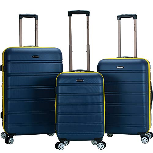 Rockland Melbourne Hardside 3 Piece Expandable Spinner Wheel Luggage Set, (20"/24"/28"), Navy