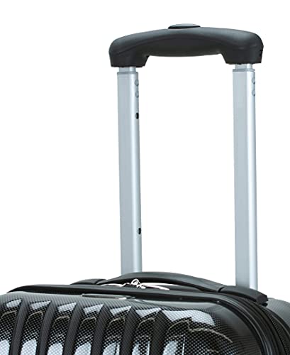 Rockland Melbourne Hardside Expandable Spinner Wheel Luggage, Carbon, Carry - On 20 - Inch