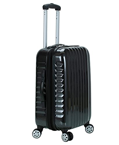 Rockland Melbourne Hardside Expandable Spinner Wheel Luggage, Carbon, Carry - On 20 - Inch
