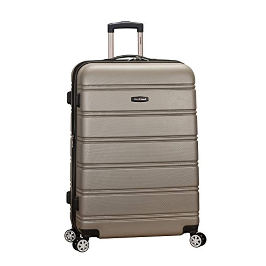Rockland Melbourne Hardside Expandable Spinner Wheel Luggage, Silver, Checked Large 28"