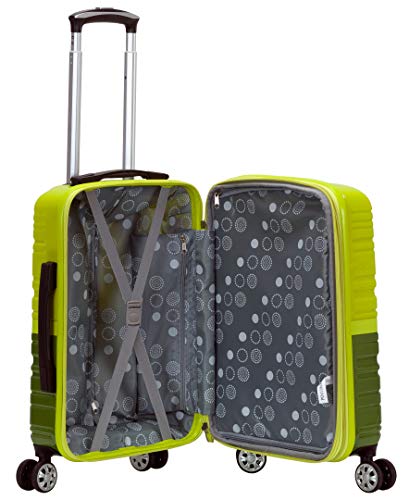 Rockland Melbourne Hardside Expandable Spinner Wheel Luggage, Two Tone Green, Carry - On 20 - Inch