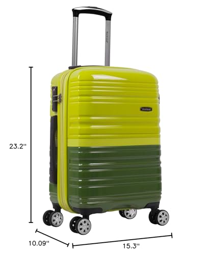 Rockland Melbourne Hardside Expandable Spinner Wheel Luggage, Two Tone Green, Carry - On 20 - Inch