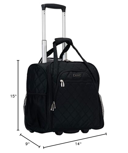 Rockland Melrose Upright Wheeled Underseater Carry - On Luggage, Black, 15 - Inch