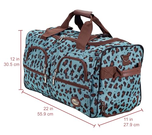 Rockland Rolling Duffel Bag, BLUELEOPARD, 22"