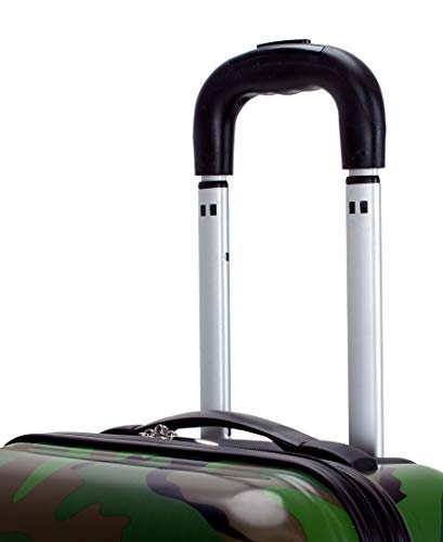 Rockland Safari Hardside Spinner Wheel Luggage, CAMO, 3 Piece (20"/24"/28")