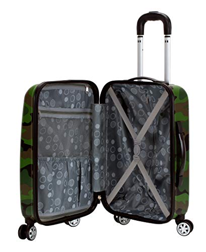 Rockland Safari Hardside Spinner Wheel Luggage, CAMO, 3 Piece (20"/24"/28")