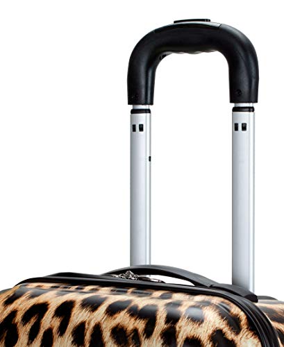 Rockland Safari Hardside Spinner Wheel Luggage, Leopard, 3 Piece (20"/24"/28")