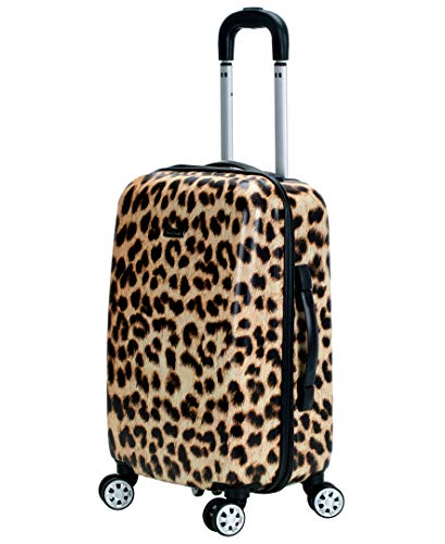 Rockland Safari Hardside Spinner Wheel Luggage, Leopard, 3 Piece (20"/24"/28")