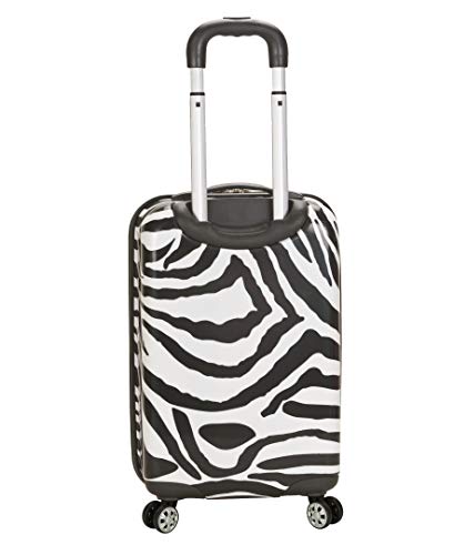 Rockland Safari Hardside Spinner Wheel Luggage, Zebra, Carry - On 20 - Inch