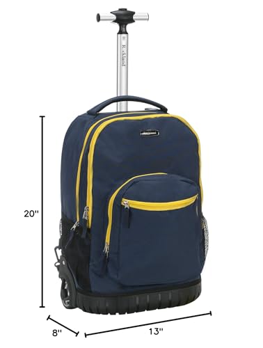 Rockland Single Handle Rolling Backpack, Navy, 19 - Inch (R02 - NAVY)