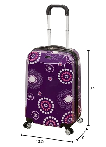 Rockland Vision Hardside Spinner Wheel Luggage, Purple Pearl, Carry - On 20 - Inch