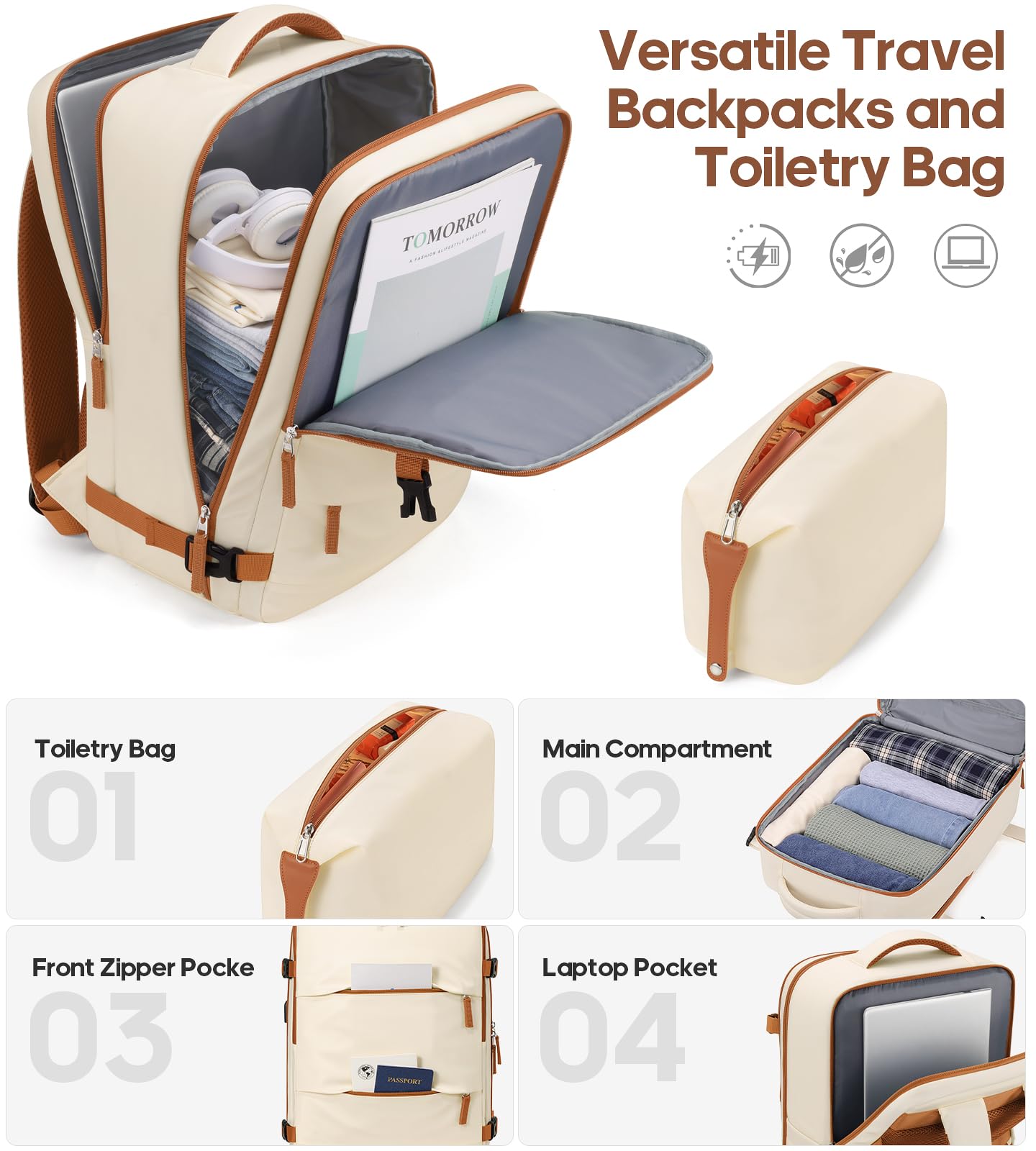 Romtour 3 Piece Luggage Set 20 Inch Carry On Suitcase with Spinner Wheels, PC Hard Shell TSA Lock, Expandable & Fully Lined Interior, Airline Approved