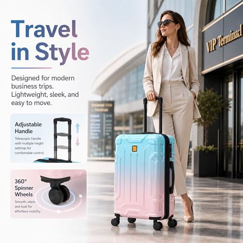 Rosamo 5 Piece Hardshell Suitcase Set, 20/24/28" Expandable Luggage Set with Matching Travel Bags, 22x14x9 Airline Approved Carry On, TSA Lock, Spinner Wheels, ABS+PC (Beige)
