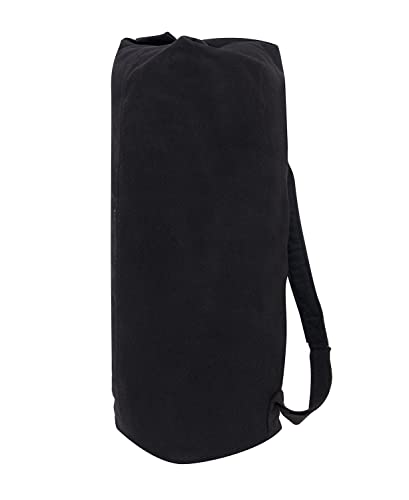 Rothco Canvas Double Strap Duffle Bag: 89.6L Capacity for Durability and Convenience – Black