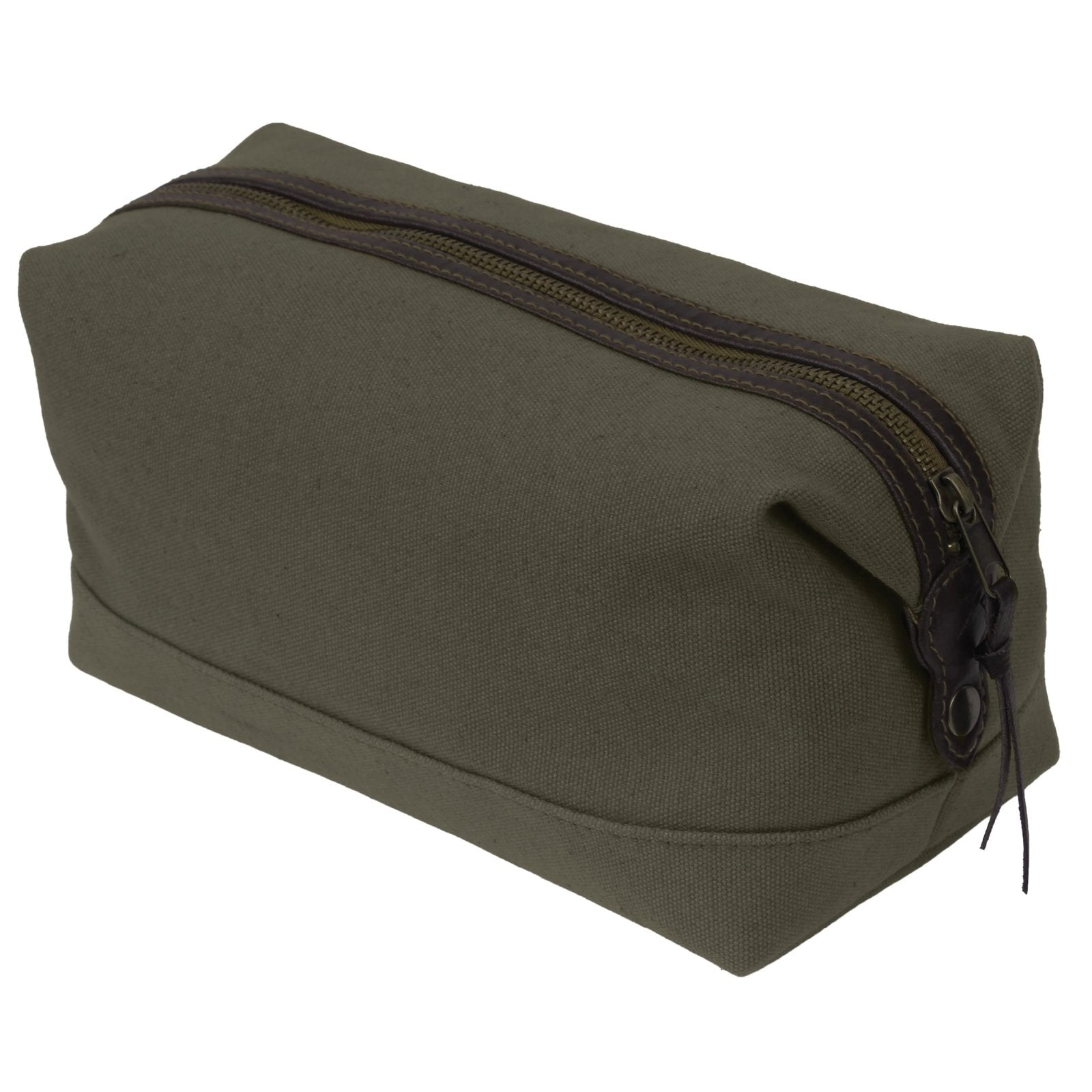 Rothco Canvas & Leather Travel Kit – Compact Vintage Toiletry Bag Dopp Kit Pouch