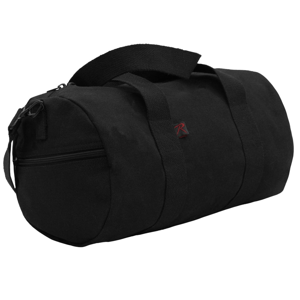 Rothco Canvas Shoulder Duffle Bag Duffel Gym Bag for Men Women Sports Duffel Bag, Black, 19 Inches