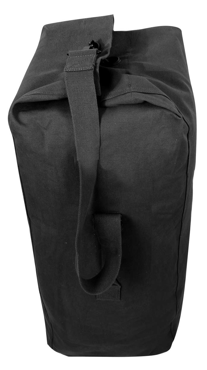Rothco Heavyweight Top Load Canvas Duffle Bag - Rugged Utility Ready for Travel Adventures, Black, 21" x 36"