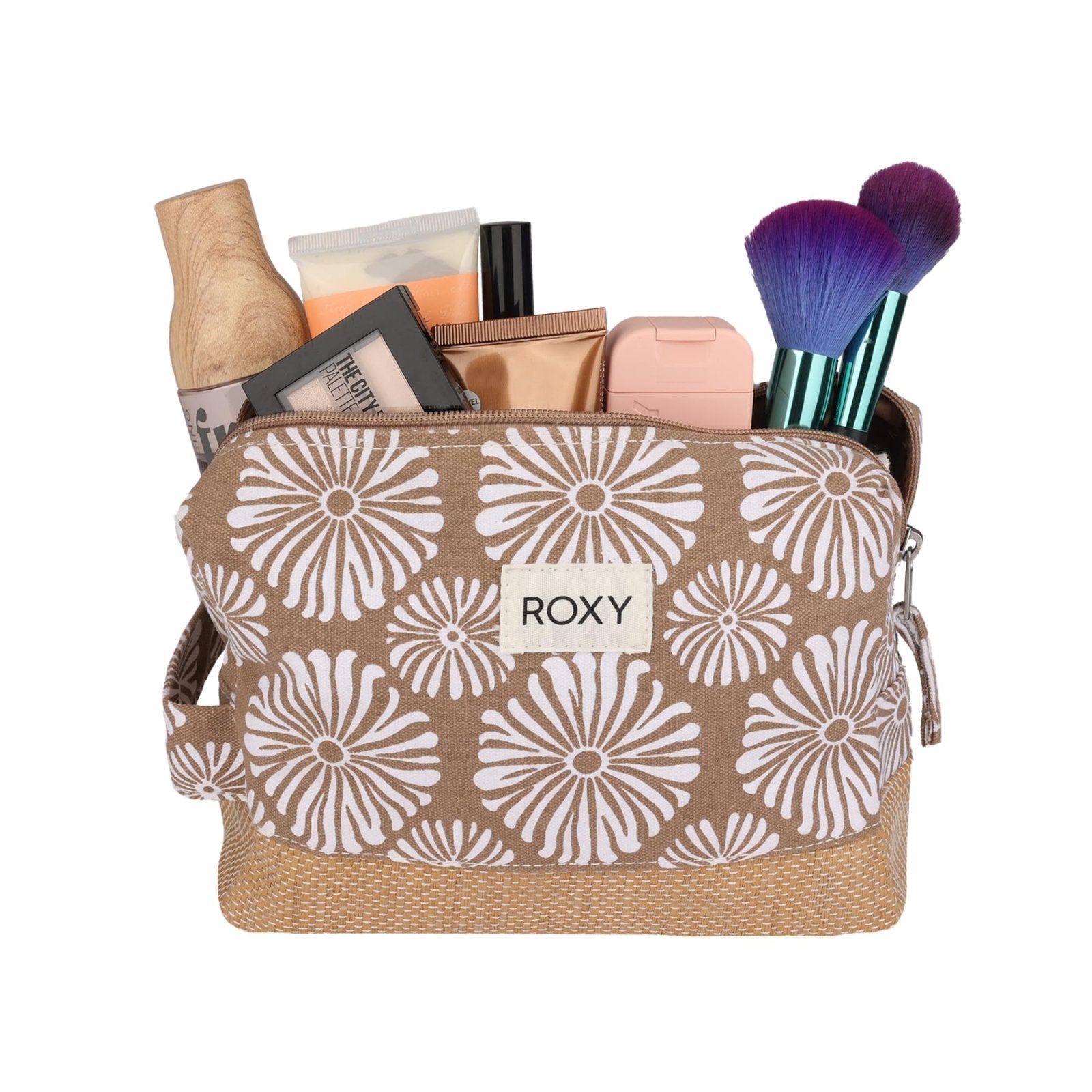 Roxy Women's Small Storage Case | Organizer | Travel | Makeup Bag | Accessories, Misty Jetties - Portabella Tropical Tile